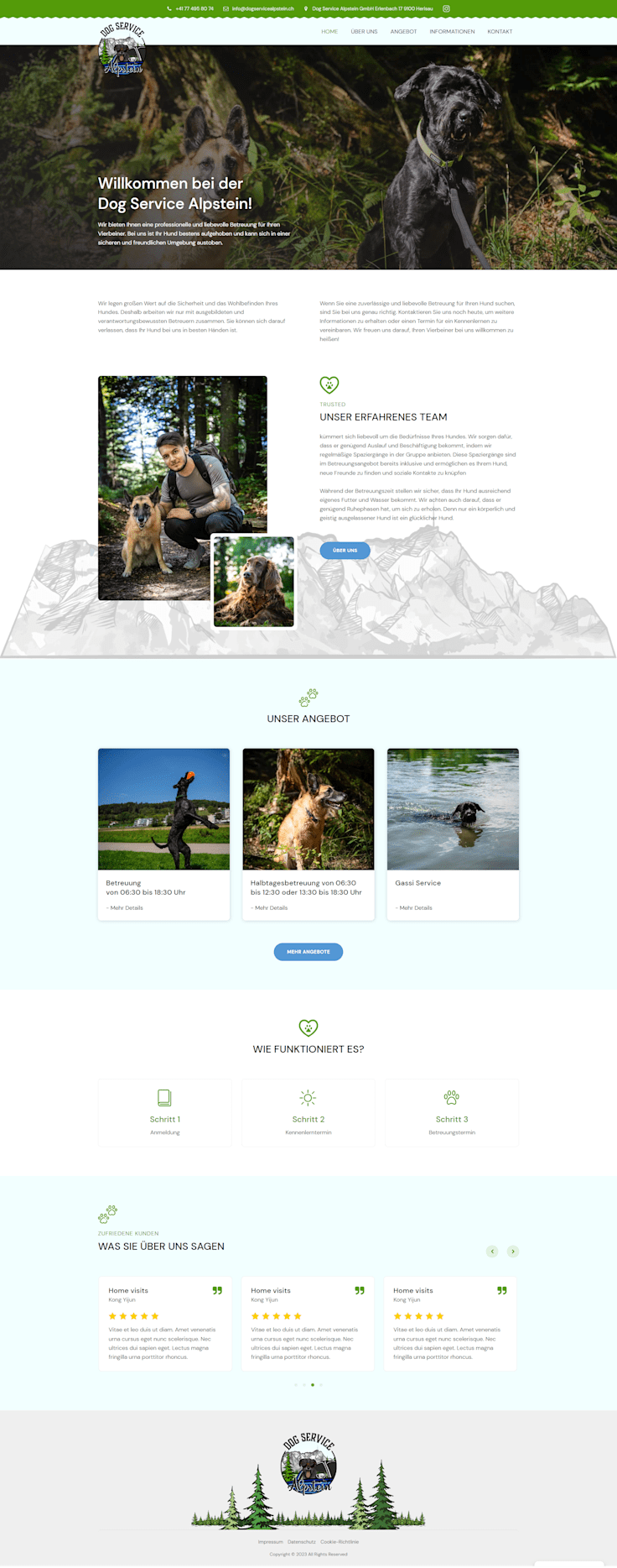 Website Hundebetreuung 