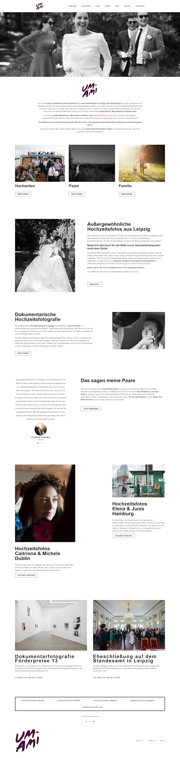 Wedding photographer website