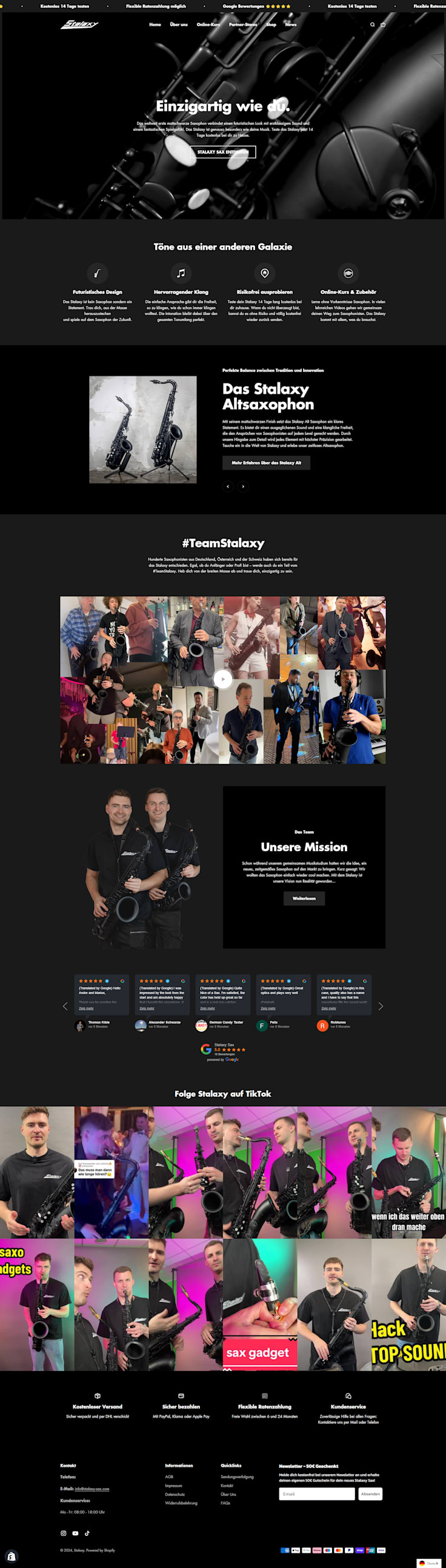 Stalaxy-Sax.com One Product Shopify Store