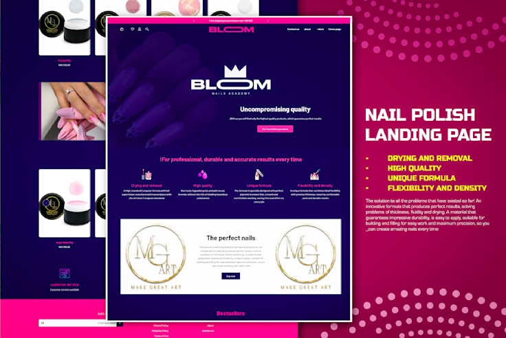 Nail polish Landing page